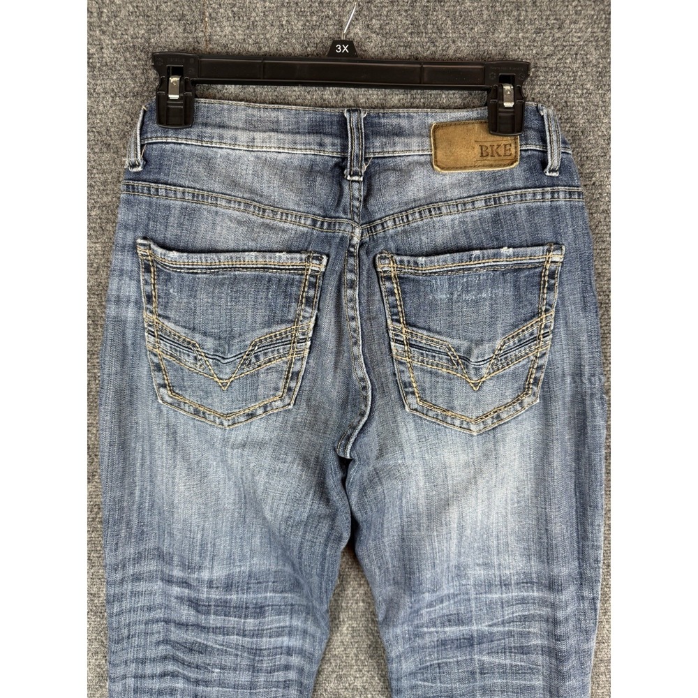 BKE Aiden Men's Jeans Size 30S Bootleg Medium Wash Distressed Denim - Picture 6 of 9